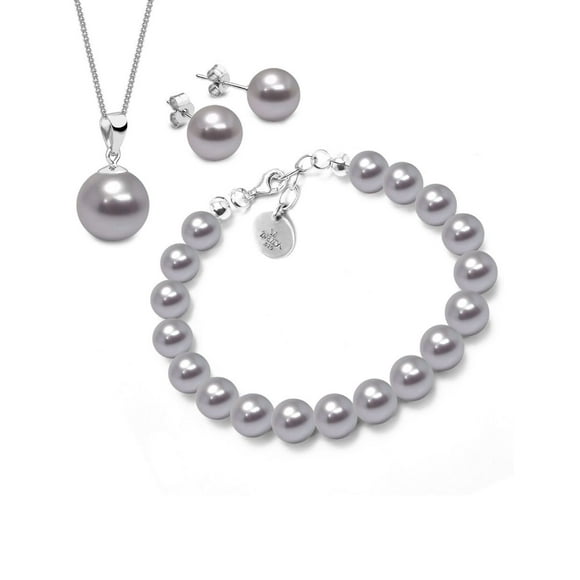 Set Zvezda Crystals Pearls color Lavander plata .925 Zvezda ZET-PRL-LAV