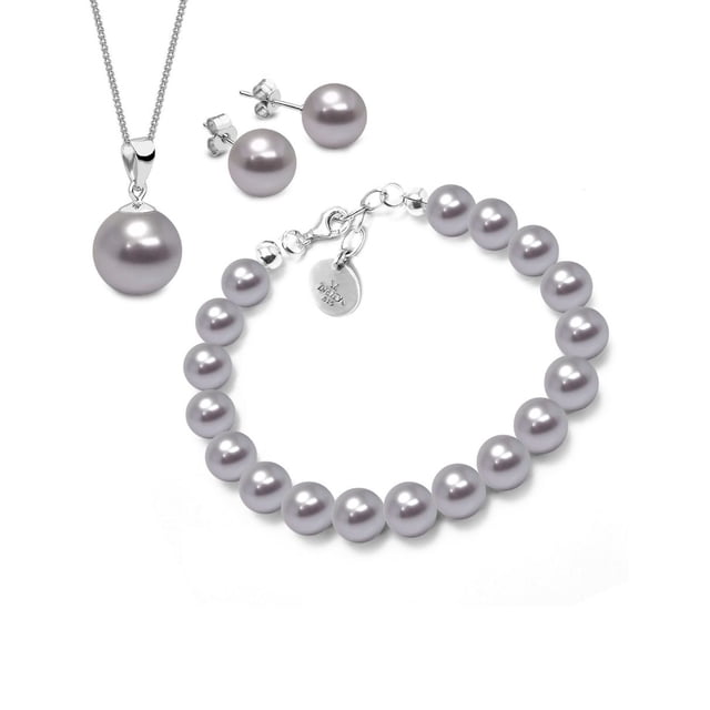 Set Zvezda Crystals Pearls color Lavander plata .925 Zvezda ZET-PRL-LAV