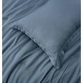 thumbnail image 6 of Chezmoi Collection Cliff 3-Piece Lightweight Cooling Comforter Set, Queen- Rayon Derived from Bamboo & Polyester Blended, Soft Breathable Bedding for Hot Sleepers, Steel Blue, 6 of 9