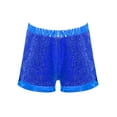 thumbnail image 3 of inlzdz Kids Girls Shiny Sequin Dance Shorts Gymnastics Athletic Tumbling Bottoms Boyshorts Blue 6, 3 of 5