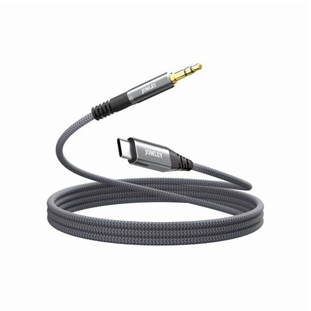wonima02 USB C to 3.5mm Aux Cable 1.6ft, Nylon Braided Type C to 3.5mm Headphone Car Stereo Cord Compatible with iPhone 15, 15 Pro Max Plus, Samsung Galaxy S24 S23 S22 S21