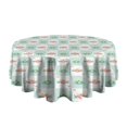 thumbnail image 5 of Floral Round Tablecloth 70x70in(178x178cm) – Waterproof Polyester Table Cover with Full Print Design, Wrinkle Resistant & Washable for Kitchen Dining Party Decor,Thanksgiving,Christmas, Spring,Flower, 5 of 6