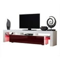 thumbnail image 2 of Solo 200 Modern LED TV Stand, Fits up to 90" TV, White/Burgundy, 2 of 6