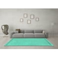 thumbnail image 3 of Ahgly Company Indoor Rectangle Solid Turquoise Blue Modern Area Rugs, 7' x 9', 3 of 4
