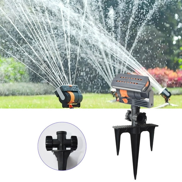 Boreal Craft Upgraded Adjustable Range Sprinkler For Watering Yards And Gardens. Mini Turbine Oscillating Sprinklers Covering A Wide Area + Triangular Interpolation Kid Pad Sprinkler Base Trampoline