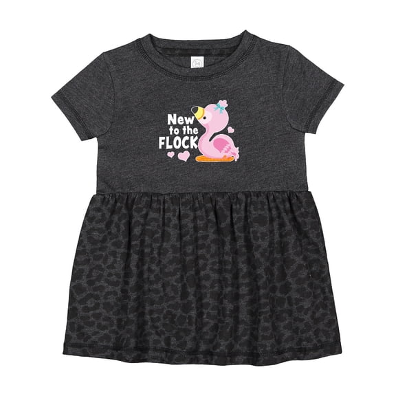 Inktastic New to the Flock Cute Baby Flamingo Girls Baby Dress
