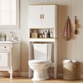 thumbnail image 2 of HOMCOM Over the Toilet Storage Shelf with Adjustable Shelf, White and Oak, 2 of 10