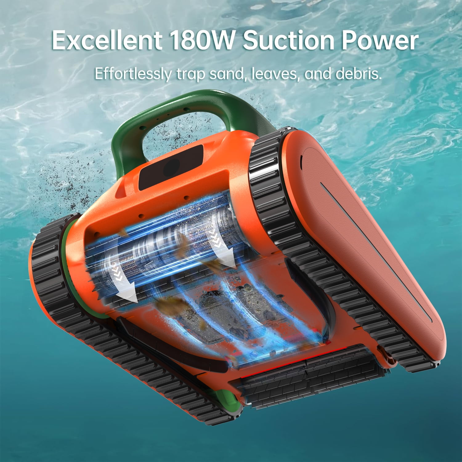 Seauto Automatic Pool Cleaners Robotic Pool Cleaner Dual-Motor Swimming Pools Cleaning 250μm Fine Filter