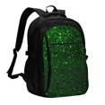 thumbnail image 1 of Fotbe Green Sparkling Mochila con Estampado y Puerto USB para Hombre y Mujer, Mochila Antirrobo, Mochila de Viaje, Mochila Escolar, Mochila Universitaria, 1 of 7