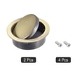 thumbnail image 3 of Finger Flush Pull Handle Outer Dia. 42mm/1.65" Bronze Tone with Screws 2 Pack, 3 of 5
