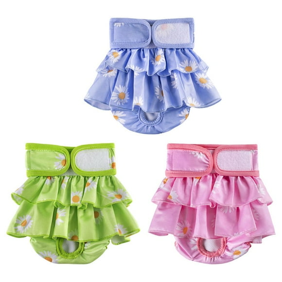 YOPTOP 3 Pack Female Dog Diapers Soft Dog Diapers with 4 Layers for Girl Dog in Period Heat,s