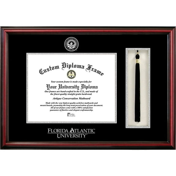 University Frames Florida Atlantic University 11w x 8.5h Tassel Box and Silver Embossed Diploma Frame