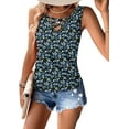 thumbnail image 3 of KISSMODA Womens Summer Tank Tops Casual Sleeveless Solid Printed Tunic Top Loose Fit V Neck Shirts, 3 of 4