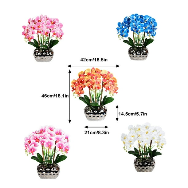 kurtrusly Large Artificial Orchid Bonsai Phalaenopsis Prop Office