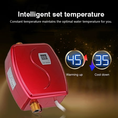 110V 3.8kW Smart Instant Electric Tankless Water Heater Constant Temperature Safety Hot Water System Appliance for Kitchen Washing Faucet Bathroom Shower Heating (Best Instant Hot Water System)
