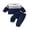 Blue, variant on RUINIXCW Toddler Baby Boy Fall Winter Clothes Infant Baby Boys 2 Pieces Outfit Textured Contrast Color Long Sleeve Crewneck Sweatshirts and Joggers Pants Set