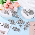 thumbnail image 5 of Uxcell 2Pcs Flower Rhinestone Applique, 3.15" x 1.57" Iron on Rhinestone Patch Sparkling Crystal Applique for Clothes Jeans Jackets Bags Bridal Wedding, Silver, 5 of 7