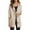 Beige, variant on Womens Button-Up Cardigan Sweater Coats Fall Winter Solid Color Sweater Hooded Jackets Mid-Length Light Weight Outwear with Pockets
