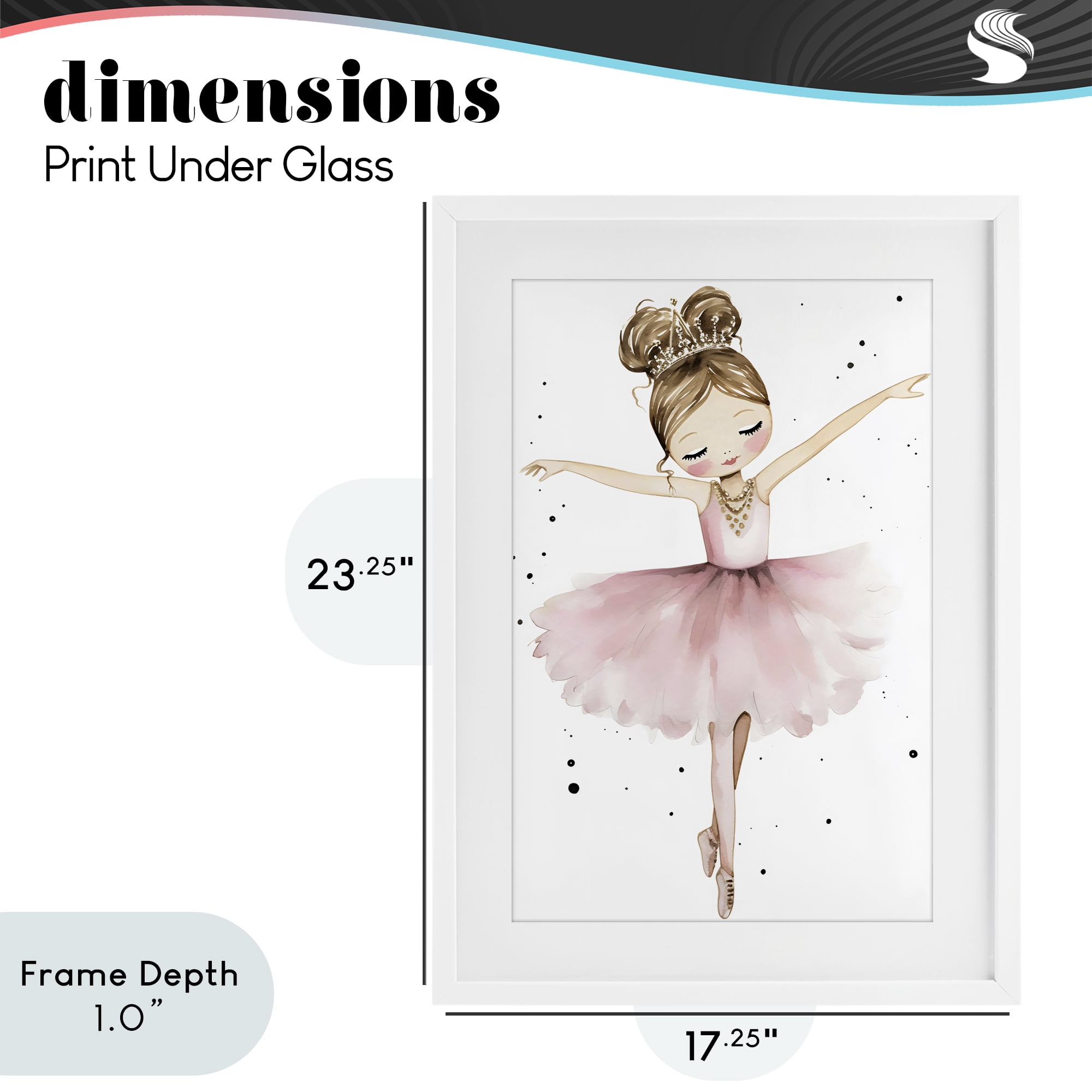 Stupell Industries Pointe Princess in Pink Tutu White Framed Print Under Glass, design by Creative Studio