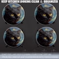 thumbnail image 4 of Gas Stove Burner Cover,White Electric Stove Top Protector,Easy to Clean,Black Cat Against A Starry Night - Style Background, 4 of 7