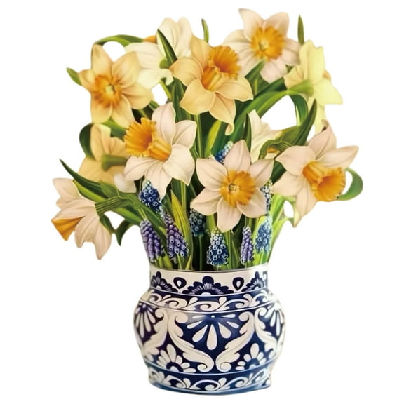 Cmfohlke Artificial Paper Hydrangea Birthday, Mother's Day, Thanksgiving, Christmas Bouquet(Daffodil)