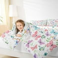 thumbnail image 4 of Feelyou Cute Butterfly Full Size Comforter Sets for Teen, Leaf Botanical Plant Bedding Comforter Set, Kawaii Cartoon Animal Reversible Bedding Sets, Lightweight Room Decor, 3pcs, 4 of 8
