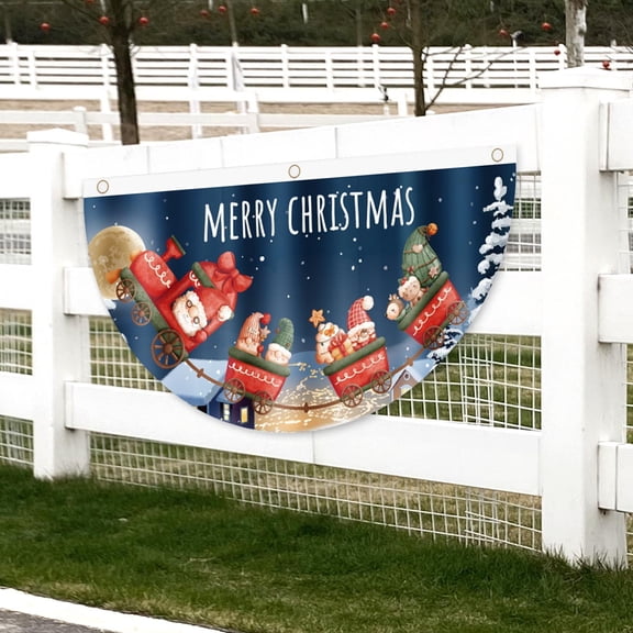 WEGFTDUOP Half Fan Flag Christmas Flag Outdoor Bunting For Outdoor Christmas Holiday Party Garden Patio Decor