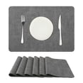 thumbnail image 2 of Unique Bargains Set of 6 Faux Leather Heat Resistant Waterproof Dining PU Place Mats Dark Grey, 2 of 6