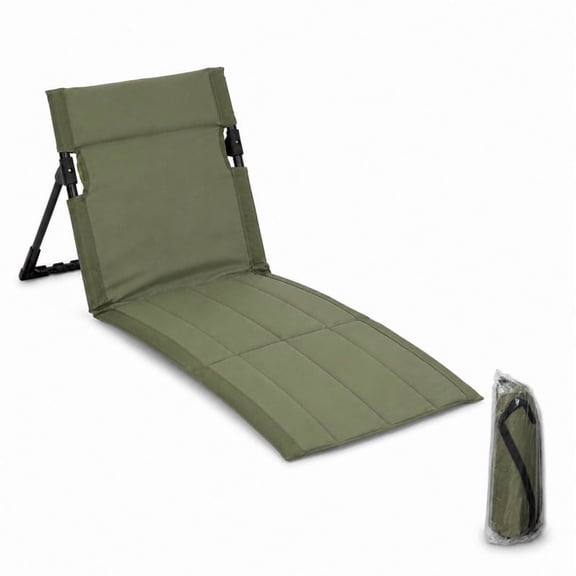 TEIPUERY Foldable Padded Floor Chair with Supportive Backrest and Carry Bag for Camping, Beach, Patio and Lawn