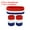 Red, White, Blue, variant on Uxcell 2 Sport Wristbands & 1 Headband Set Cotton Absorbent Athletic Sweatband Red, Yellow,Dark Blue