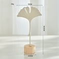 thumbnail image 3 of Sinkoo 6Pcs Metal Leaf Iron Ornament Creative Modern Desktop Decor, Ginkgo Olive leaf, for Living Room, Hotel, Office, Bedroom, Bookshelf, Unique Household Ironwork Craft (White), 3 of 7