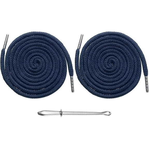 Drawstring Cords Replacement Drawstring Hoodie String Sewing Tool with Easy Threader for Hoodie Sweatpants Jackets Pants Hats Coats Navy Blue
