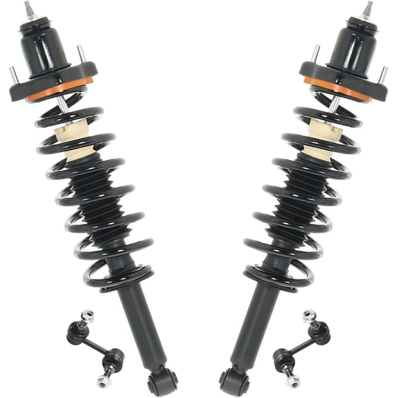 Detroit Axle - FWD Rear Struts Sway Bars for 2009-2010 Dodge Journey 2 Struts with Coil Spring Assembly 2 Sway Bar Links Replacement Suspension Kit