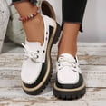 thumbnail image 2 of Chaussures de Course pour Femmes, Chaussures Décontractées Unies à Empiècements, à Lacets devant, Bout Rond, Plates, Semelle Épaisse, Toutes Saisons, Mocassins pour Femmes, 2 of 9