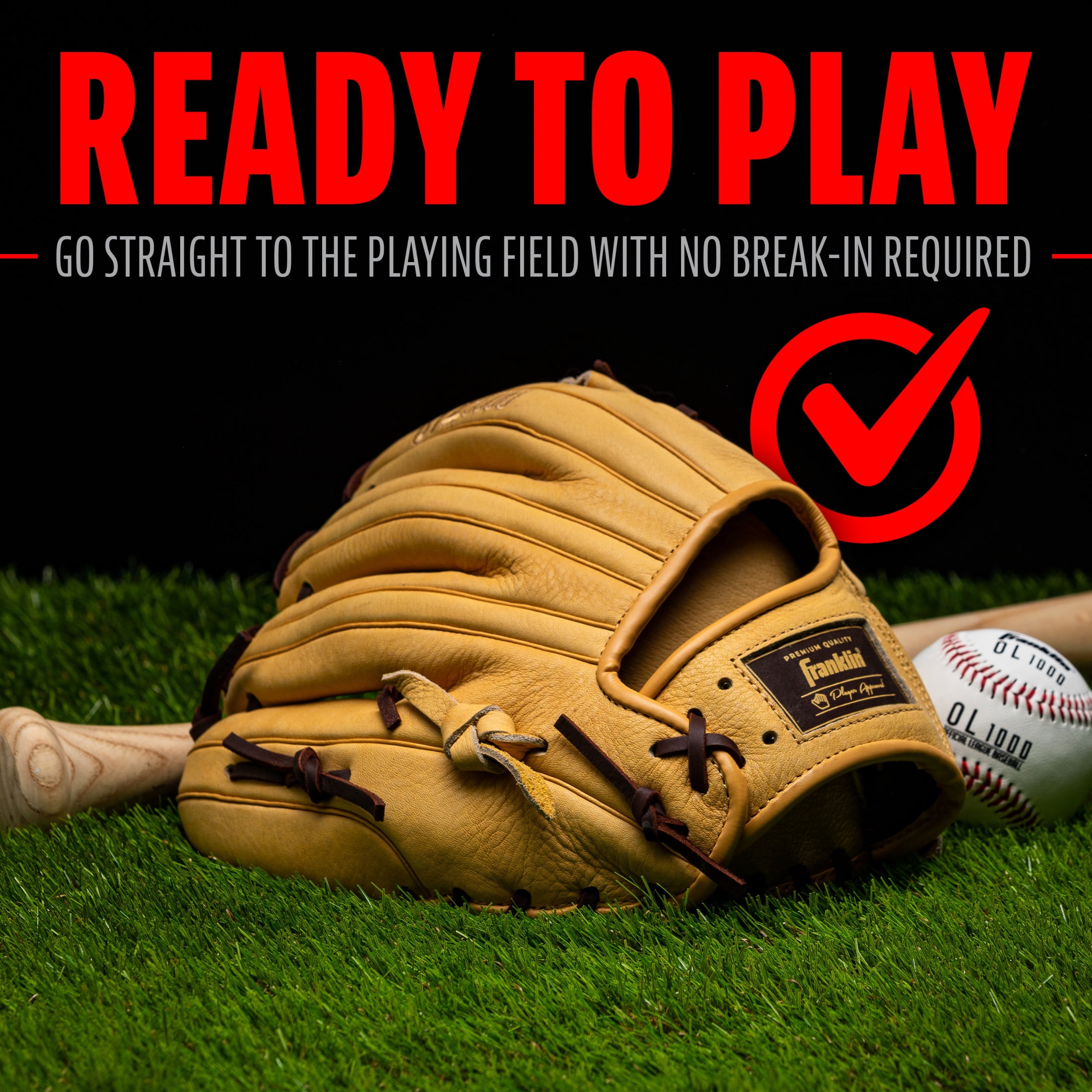 Franklin Sports CTZ5000 Cowhide Leather Baseball Infield Glove, 11.5 in, Camel, Right Hand Throw