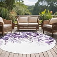 thumbnail image 4 of Round Area Rug 8 Ft, Purple Leaves Washable Non-Slip Circle Carpet for Living Room/Bedroom, Summer Botanical Collection Low-Profile Large Area Rugs for Indoor, 4 of 8