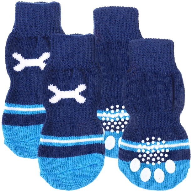 ColoMX 2 pares de calcetines de invierno para mascotas, calcetines antideslizantes para perros, protectores de patas para perros pequeños, medianos y grandes, talla L