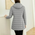 thumbnail image 6 of Women's Plush Cotton Winter Coat Thickened Winter Women's Solid Color Long-sleeved Hooded Fashion Padded Jacket (Available in Plus Size), 6 of 9