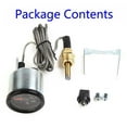 thumbnail image 2 of 12V 2 Inch 52mm Pointer Mechanical Water Temperature Meter With Sensor 130℃/265℉ Replacement Car Part, 2 of 12