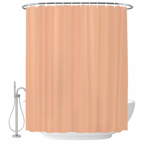 Peach Fuzz Pink Fabric Shower Curtain Solid Color Washable Shower Curtains for Bathroom, Waterproof Bath Curtain with Hooks Home Decor 36x72in