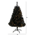thumbnail image 3 of Nearly Natural 4' Black Artificial Christmas Tree Prelit 170 Clear LED Lights, 3 of 11
