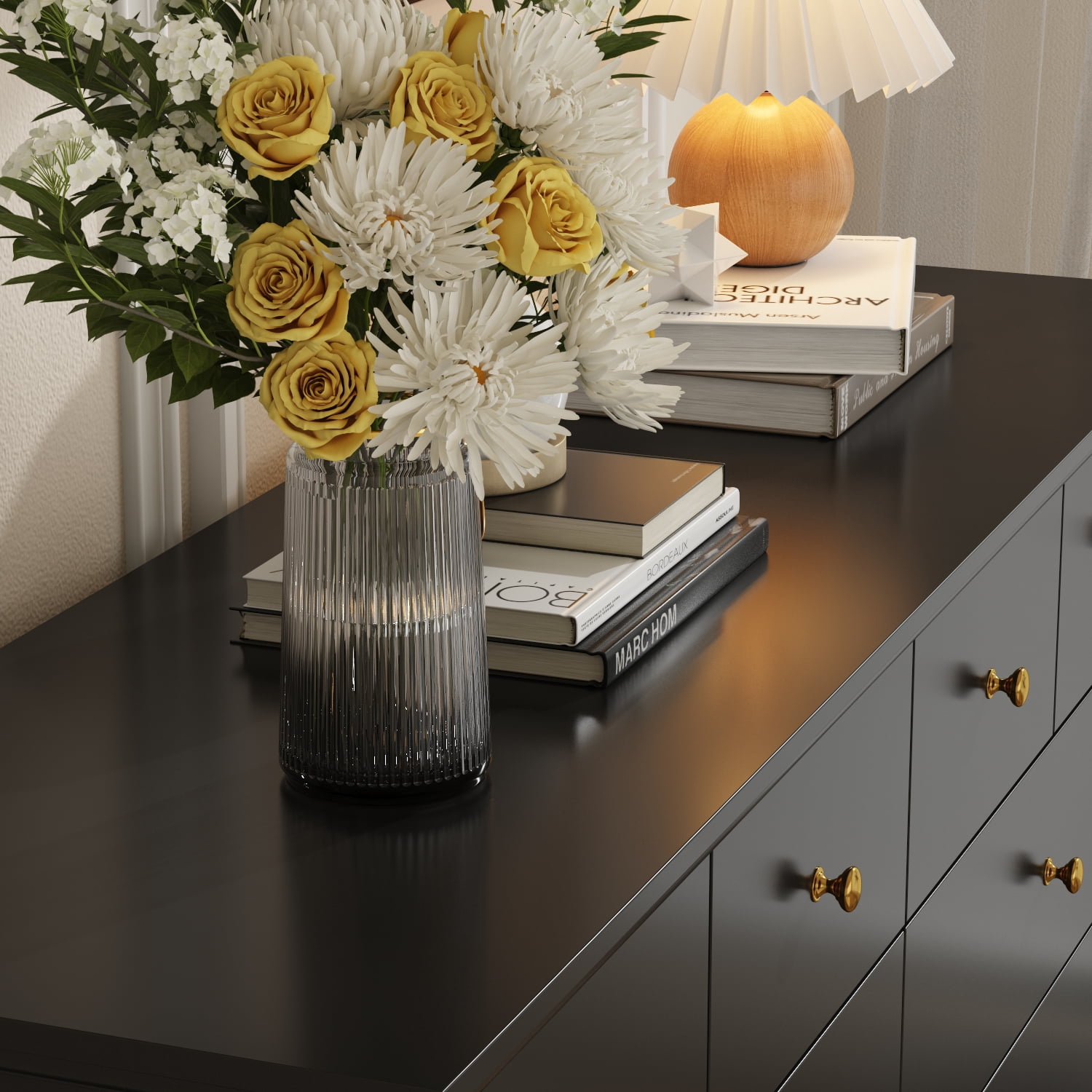 KULAGAGA  Dresser with 10 Drawers, Wood Storage Chest of Drawers for Bedroom Living Room Hallway, Black