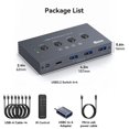 thumbnail image 2 of Adaptador de Controlador Compartido KVM con Conmutador USB 3.2, Velocidad de 10 Gbps, Compatible con Computadoras Portátiles, Ratones y Teclados. Comparte 4 Puertos USB., 2 of 8