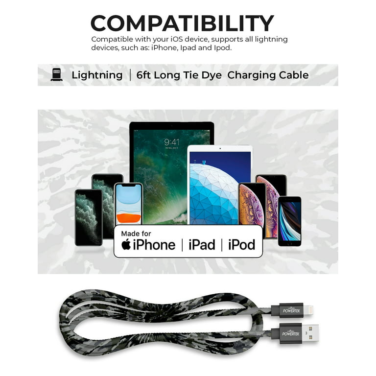 Liquipel Powertek iPad & iPhone Lightning Charger Cable, Fast