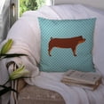thumbnail image 3 of Carolines Treasures BB8116PW1414 Duroc Pig Blue Check Fabric Decorative Pillow, 14 x 14 in., 3 of 4