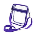 thumbnail image 3 of Bolso bandolera transparente para hombre y mujer, bolso de hombro transparente, bolso de mano para festivales. Violeta Grande, 3 of 9