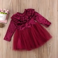 thumbnail image 5 of Douhoow 1-6 Years Girls Princess Dress Velvet Fleece Dress Kids Long Sleeve Tiered Tutu Dresses, 5 of 8