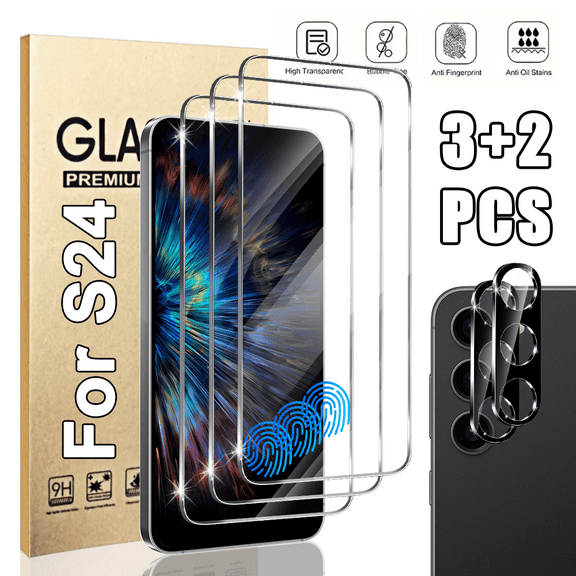 Galaxy  S24 Tempered Glass Screen Protector   Camera Lens Protector [ 3   2 Pack ][Case Friendly] [Anti-Scratch] [Ultrasonic Fingerprint Unlock] Clear HD Glass Protective Film for Samsung Galaxy  S24