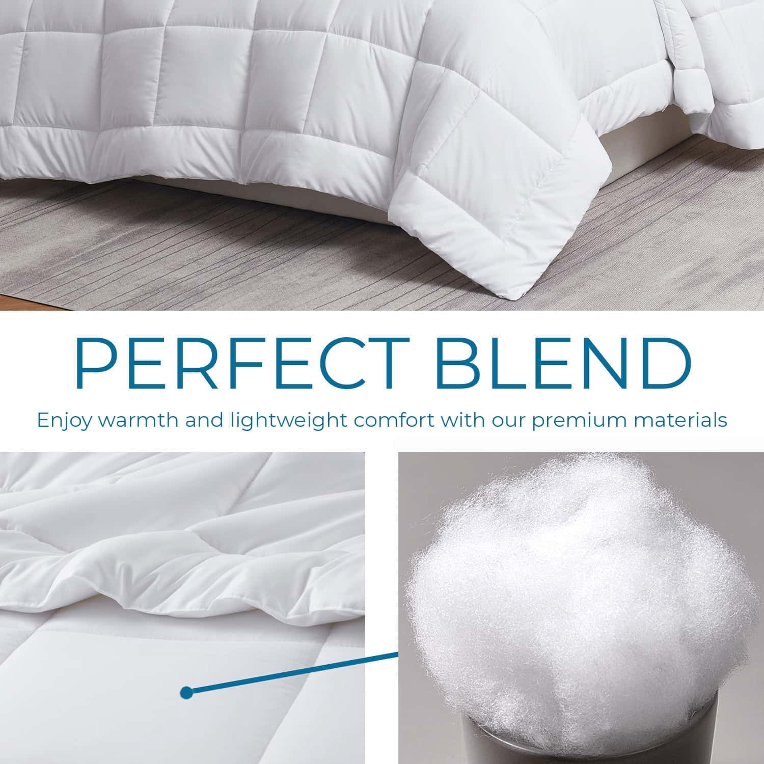 LammaLoe Queen Comforter, Quilted Down Alternative Comforter, All Season Duvet Insert with Corner Tabs,White