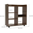 thumbnail image 3 of Book Shelf 5 Cube Short Bookshelf Bookcase, File Cabinet Filing Storage Cabinets, Low Shelf Cubbies Book Case with 360° Wheels and Dividers, Cube Organizer Shelf for Home Office (Dark Walnut), 3 of 9